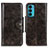 Leather Case Stands Flip Cover Holder M12L for Motorola Moto Edge Lite 5G Bronze