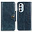 Leather Case Stands Flip Cover Holder M12L for Motorola Moto Edge Plus (2022) 5G Blue