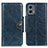 Leather Case Stands Flip Cover Holder M12L for Motorola Moto G 5G (2023) Blue