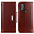 Leather Case Stands Flip Cover Holder M12L for Motorola Moto G Play (2023) Brown