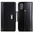 Leather Case Stands Flip Cover Holder M12L for Motorola Moto G Power (2022) Black