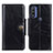 Leather Case Stands Flip Cover Holder M12L for Motorola Moto G Pure Black