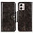 Leather Case Stands Flip Cover Holder M12L for Motorola Moto G53 5G Bronze