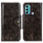 Leather Case Stands Flip Cover Holder M12L for Motorola Moto G60 Bronze