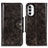 Leather Case Stands Flip Cover Holder M12L for Motorola Moto G71s 5G Bronze
