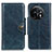 Leather Case Stands Flip Cover Holder M12L for OnePlus 11 5G Blue