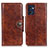 Leather Case Stands Flip Cover Holder M12L for OnePlus Nord CE 2 5G Brown