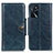 Leather Case Stands Flip Cover Holder M12L for Oppo A16 Blue