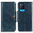 Leather Case Stands Flip Cover Holder M12L for Oppo A54 4G Blue