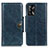 Leather Case Stands Flip Cover Holder M12L for Oppo A74 4G Blue