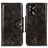 Leather Case Stands Flip Cover Holder M12L for Oppo A74 4G Brown