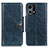 Leather Case Stands Flip Cover Holder M12L for Oppo F21 Pro 4G Blue