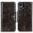 Leather Case Stands Flip Cover Holder M12L for Oppo F21 Pro 4G Bronze