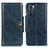 Leather Case Stands Flip Cover Holder M12L for Oppo Reno6 5G Blue