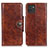 Leather Case Stands Flip Cover Holder M12L for Samsung Galaxy A03 Brown