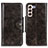 Leather Case Stands Flip Cover Holder M12L for Samsung Galaxy S21 FE 5G Bronze