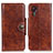 Leather Case Stands Flip Cover Holder M12L for Samsung Galaxy XCover 5 SM-G525F Brown