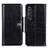 Leather Case Stands Flip Cover Holder M12L for Sony Xperia 1 III Black