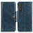 Leather Case Stands Flip Cover Holder M12L for Sony Xperia 1 III Blue