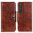 Leather Case Stands Flip Cover Holder M12L for Sony Xperia 1 III Brown