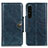 Leather Case Stands Flip Cover Holder M12L for Sony Xperia 1 IV Blue