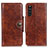 Leather Case Stands Flip Cover Holder M12L for Sony Xperia 10 III Lite Brown