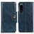 Leather Case Stands Flip Cover Holder M12L for Sony Xperia 5 III SO-53B Blue