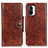 Leather Case Stands Flip Cover Holder M12L for Xiaomi Mi 11i 5G Brown