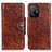 Leather Case Stands Flip Cover Holder M12L for Xiaomi Mi 11T Pro 5G Brown