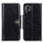 Leather Case Stands Flip Cover Holder M12L for Xiaomi Poco M4 5G Black