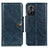 Leather Case Stands Flip Cover Holder M12L for Xiaomi Poco M4 5G Blue