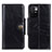 Leather Case Stands Flip Cover Holder M12L for Xiaomi Redmi 10 (2022) Black