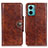 Leather Case Stands Flip Cover Holder M12L for Xiaomi Redmi 10 5G Brown