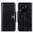 Leather Case Stands Flip Cover Holder M12L for Xiaomi Redmi 10C 4G Black