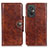 Leather Case Stands Flip Cover Holder M12L for Xiaomi Redmi 11 Prime 4G Brown