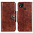 Leather Case Stands Flip Cover Holder M12L for Xiaomi Redmi 9C Brown