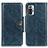 Leather Case Stands Flip Cover Holder M12L for Xiaomi Redmi Note 10 Pro 4G Blue