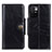 Leather Case Stands Flip Cover Holder M12L for Xiaomi Redmi Note 11 4G (2021) Black