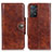 Leather Case Stands Flip Cover Holder M12L for Xiaomi Redmi Note 11 Pro 4G Brown