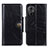 Leather Case Stands Flip Cover Holder M12L for Xiaomi Redmi Note 11R 5G Black