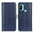 Leather Case Stands Flip Cover Holder M13L for Motorola Moto E30 Blue