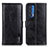 Leather Case Stands Flip Cover Holder M13L for Motorola Moto Edge (2021) 5G Black