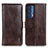 Leather Case Stands Flip Cover Holder M13L for Motorola Moto Edge (2021) 5G Brown