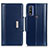 Leather Case Stands Flip Cover Holder M13L for Motorola Moto G Pure Blue