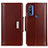 Leather Case Stands Flip Cover Holder M13L for Motorola Moto G Pure Brown