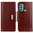 Leather Case Stands Flip Cover Holder M13L for Motorola Moto G60 Brown