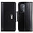 Leather Case Stands Flip Cover Holder M13L for Oppo A54 5G Black