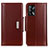 Leather Case Stands Flip Cover Holder M13L for Oppo A74 4G Brown