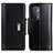 Leather Case Stands Flip Cover Holder M13L for Oppo A74 5G Black