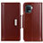 Leather Case Stands Flip Cover Holder M13L for Oppo Reno5 F Brown